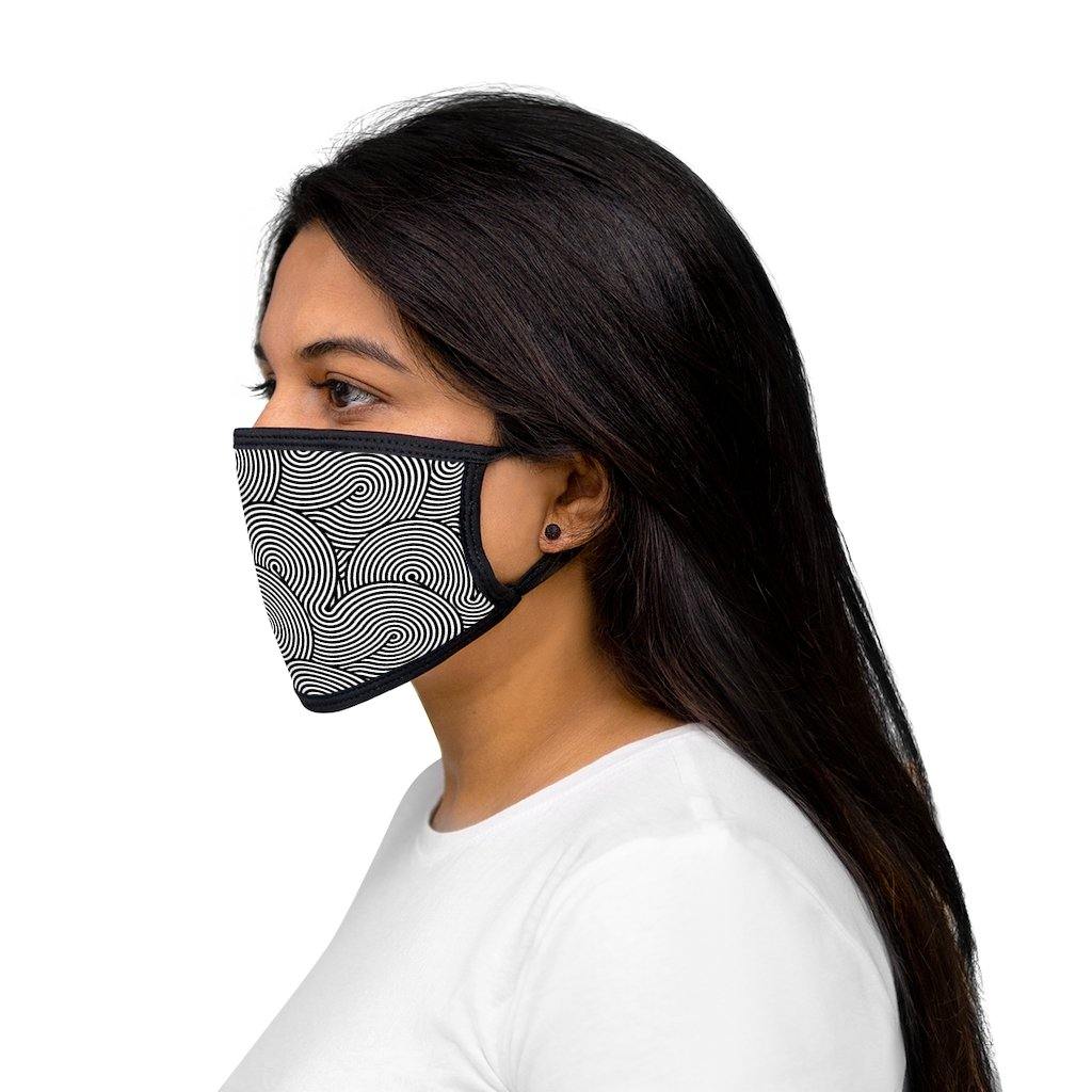 Op Art Mixed-Fabric Face Mask - Behind The Sky Music